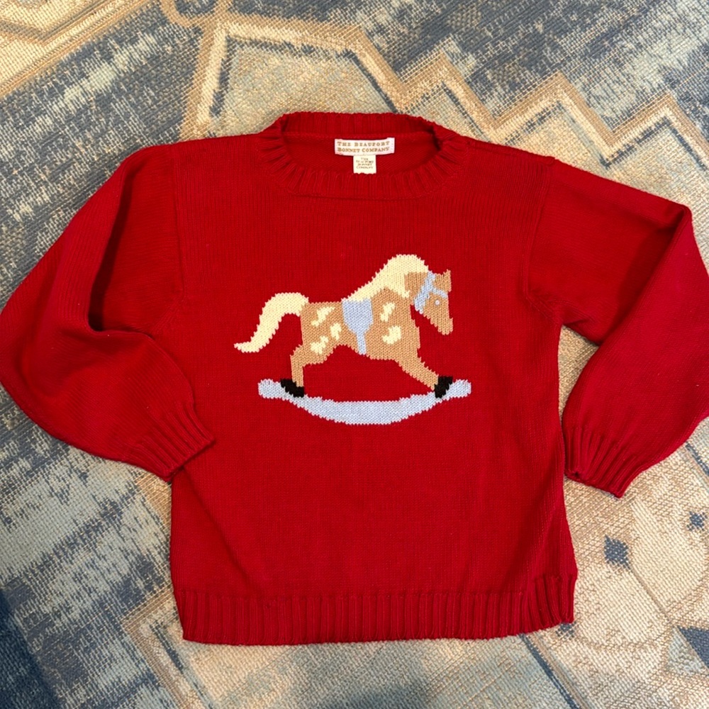 EUC TBBC Intarsia Rocking horse sweater 5T